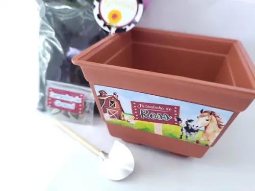 Kit Plantação Animais Fazendinha Lembrancinha Ecológica