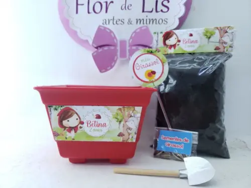 Kit Plantação Chapeuzinho Vermelho Aquarela