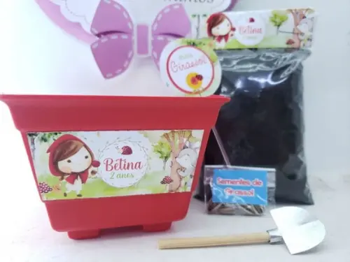 Kit Plantação Chapeuzinho Vermelho Aquarela