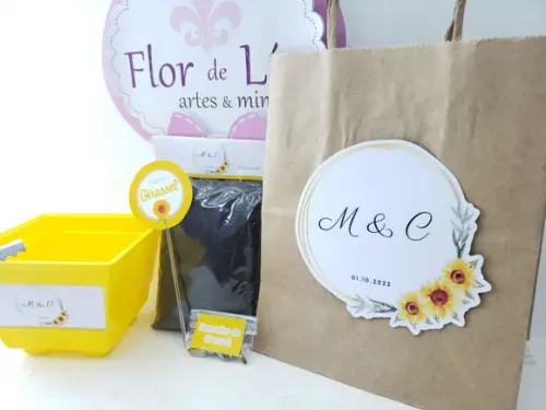 Kit Plantação com Sacola Casamento Lembrancinha Ecológica