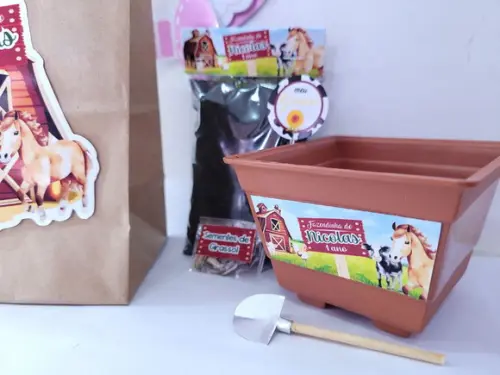 Kit Plantação com Sacola Fazendinha Animais Lembrancinha