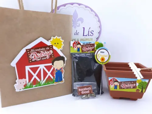 Kit Plantação com Sacola Fazendinha Lembrancinha