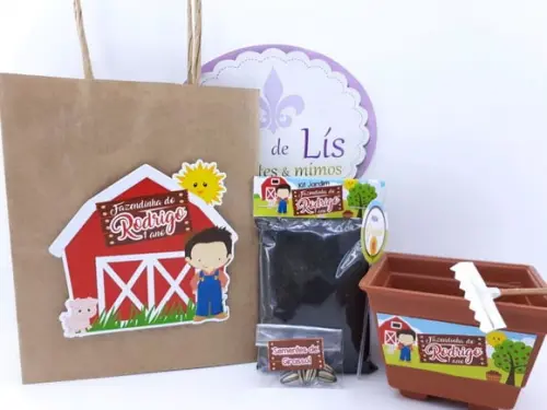 Kit Plantação com Sacola Fazendinha Lembrancinha
