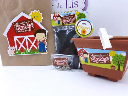 Kit Plantação com Sacola Fazendinha Lembrancinha