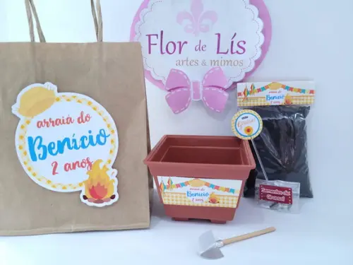 Kit Plantação com Sacola Festa Junina Arraiá Prenda