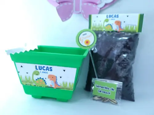 Kit Plantação Dinossauros Baby Lembrancinha Ecológica
