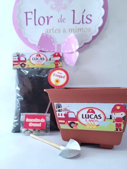Kit Plantação Ecológico Bombeiros Lembrancinha