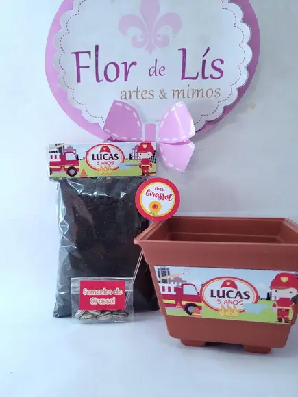 Kit Plantação Ecológico Bombeiros Lembrancinha
