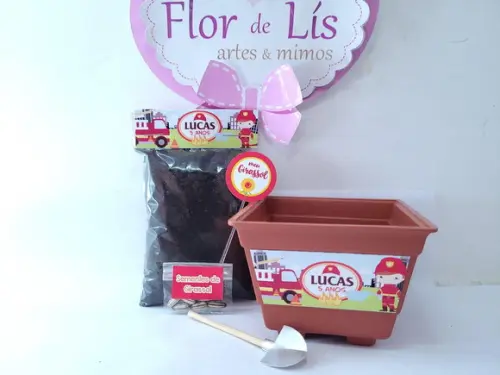 Kit Plantação Ecológico Bombeiros Lembrancinha