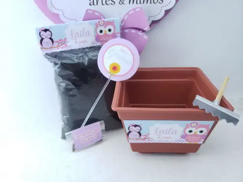 Kit Plantação Educativo Corujinha Brinde Escola