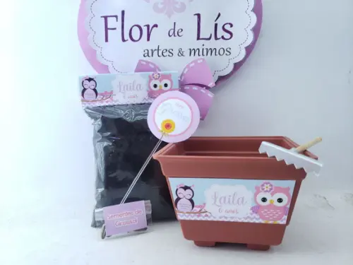 Kit Plantação Educativo Corujinha Brinde Escola