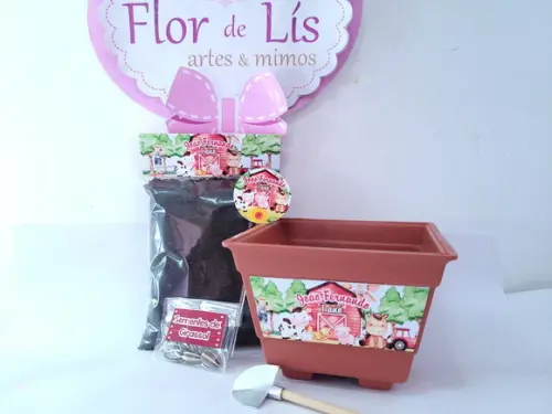 Kit Plantação Fazendinha Aquarela Lembrancinha Ecológica