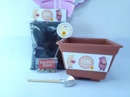 Kit Plantação Festa Capivara Baby Lembrancinha Ecológica