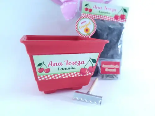 Kit Plantação Festa Cerejinha Lembrancinha Cereja