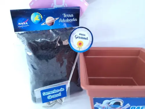 Kit Plantação Lembrancinha Astronauta Nasa Personalizado