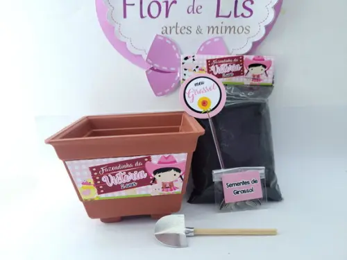 Kit Plantação Lembrancinha Fazendinha Rosa