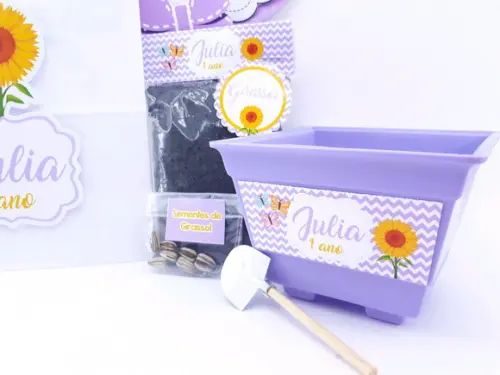 Kit Plantação Lilás Meu Girassol com Sacola