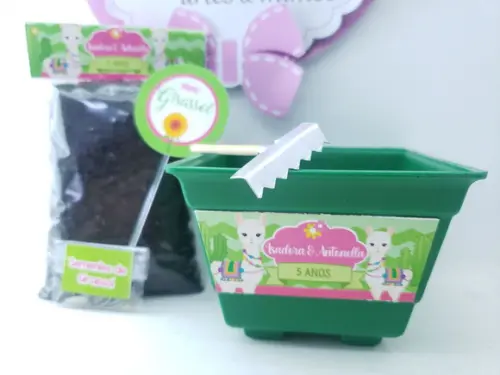 Kit Plantação Lhama e Cacto Ecológico