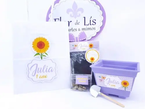 Kit Plantação Lilás Meu Girassol com Sacola