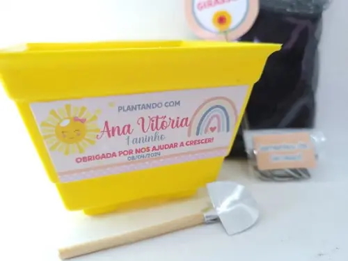 Kit Plantação Personalizado Arco Íris Boho Menina Aquarela