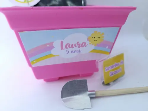 Kit Plantação Personalizado Arco Íris e Sol Aquarela Menina