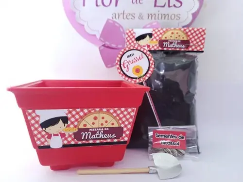 Kit Plantação Pizzaria Menino Lembracinha Ecológica