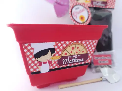 Kit Plantação Pizzaria Menino Lembracinha Ecológica