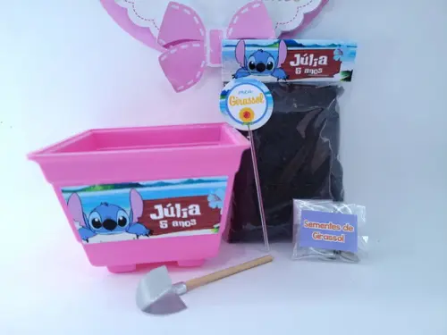Kit Plantio Lilo e Stitch Lembrancinha Personalizada Plantio