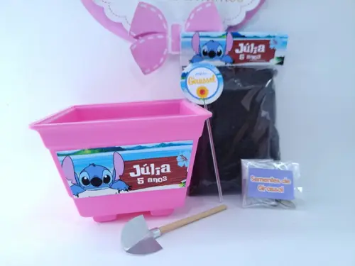 Kit Plantio Lilo e Stitch Lembrancinha Personalizada Plantio