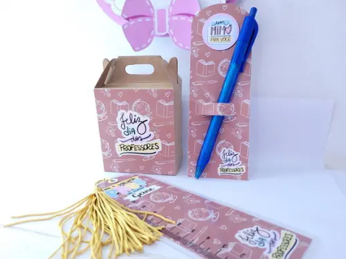 Kit Professores Caixa Régua e Marca Página Personalizado