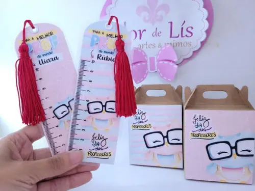 Kit Professores Infantil Caixa e Marca Páginas Personalizado
