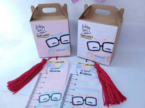 Kit Professores Infantil Caixa e Marca Páginas Personalizado