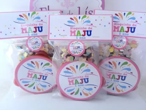 Kit Pular Carnaval Pandeiro Pequeno e Confetes Bloquinho