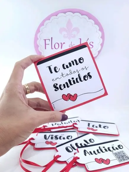 Kit Tags 5 Sentidos Surpresa Dia dos Namorados Romântico