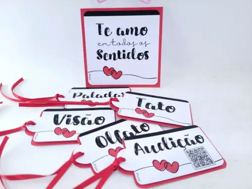 Kit Tags 5 Sentidos Surpresa Dia dos Namorados Romântico
