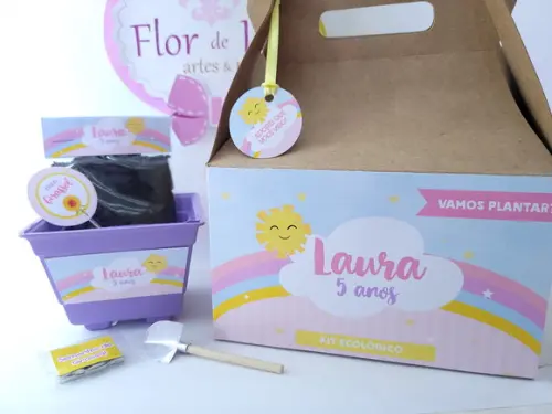 Kit Vamos Plantar na Maleta Arco Íris e Raio de Sol Caixinha