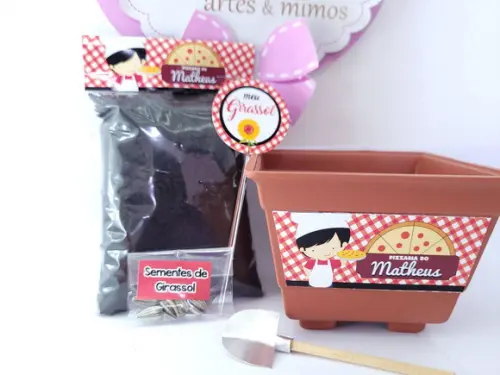 Kit Vamos Plantar Tema Pizzaria Menino Lembracinha Criativa