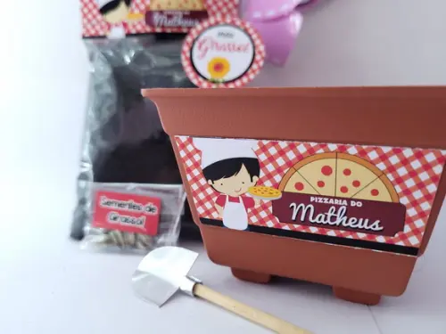 Kit Vamos Plantar Tema Pizzaria Menino Lembracinha Criativa