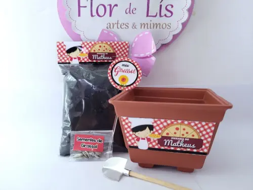 Kit Vamos Plantar Tema Pizzaria Menino Lembracinha Criativa