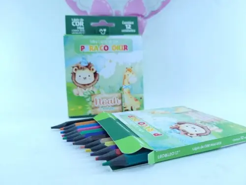 Lápis de Colorir Safari Baby Aquarela 12 Cores Personalizado