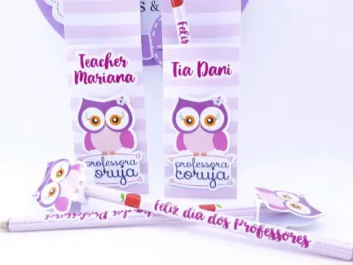 Lápis Personalizado Dia dos Professores com Envelope