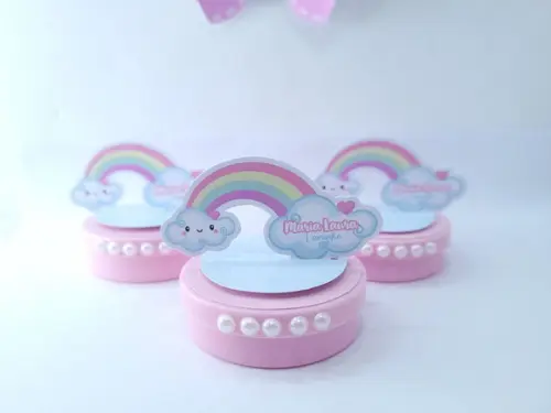 Latinha 3d Chuva de Amor Luxo Nuvem e Arco Íris