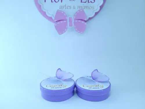 Latinha Personalizada Borboleta Lilás Jardim Encantado