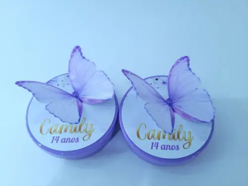 Latinha Personalizada Borboleta Lilás Jardim Encantado