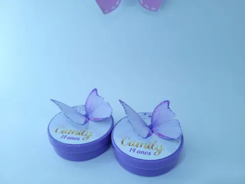 Latinha Personalizada Borboleta Lilás Jardim Encantado
