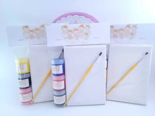 Lembrancinha Kit Pintura Bonecas Festa Menina Tela e Pincel