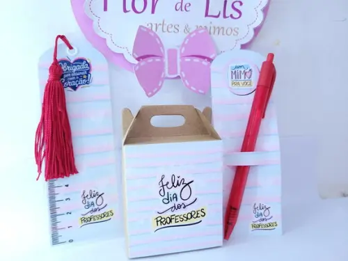 Lembrancinha Kit Professores Caixa Régua e Marca Pág
