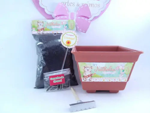 Lembrancinha Personalizada Bosque Aquarela Kit Plantio
