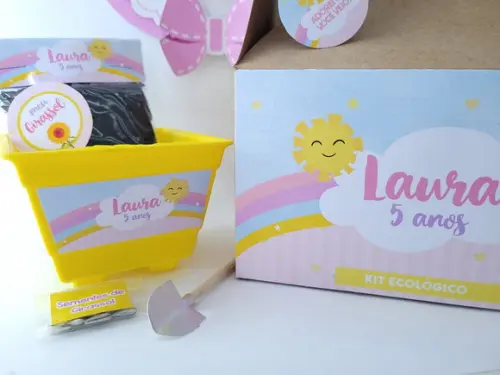 Lembrancinha Personalizada Plantio Arco Íris e Raio de Sol