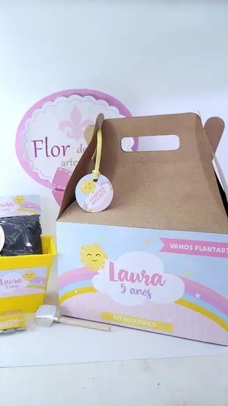 Lembrancinha Personalizada Plantio Arco Íris e Raio de Sol